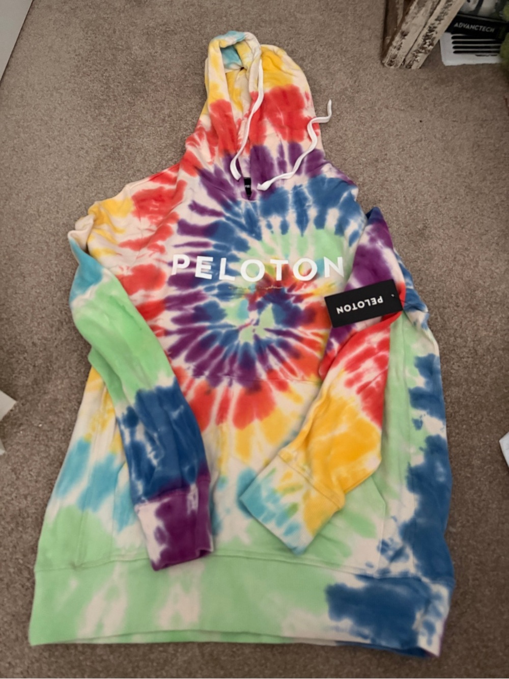 Spiritual Gangster Tie-Dye Pullover Hoodie in Red, Yellow, Purple